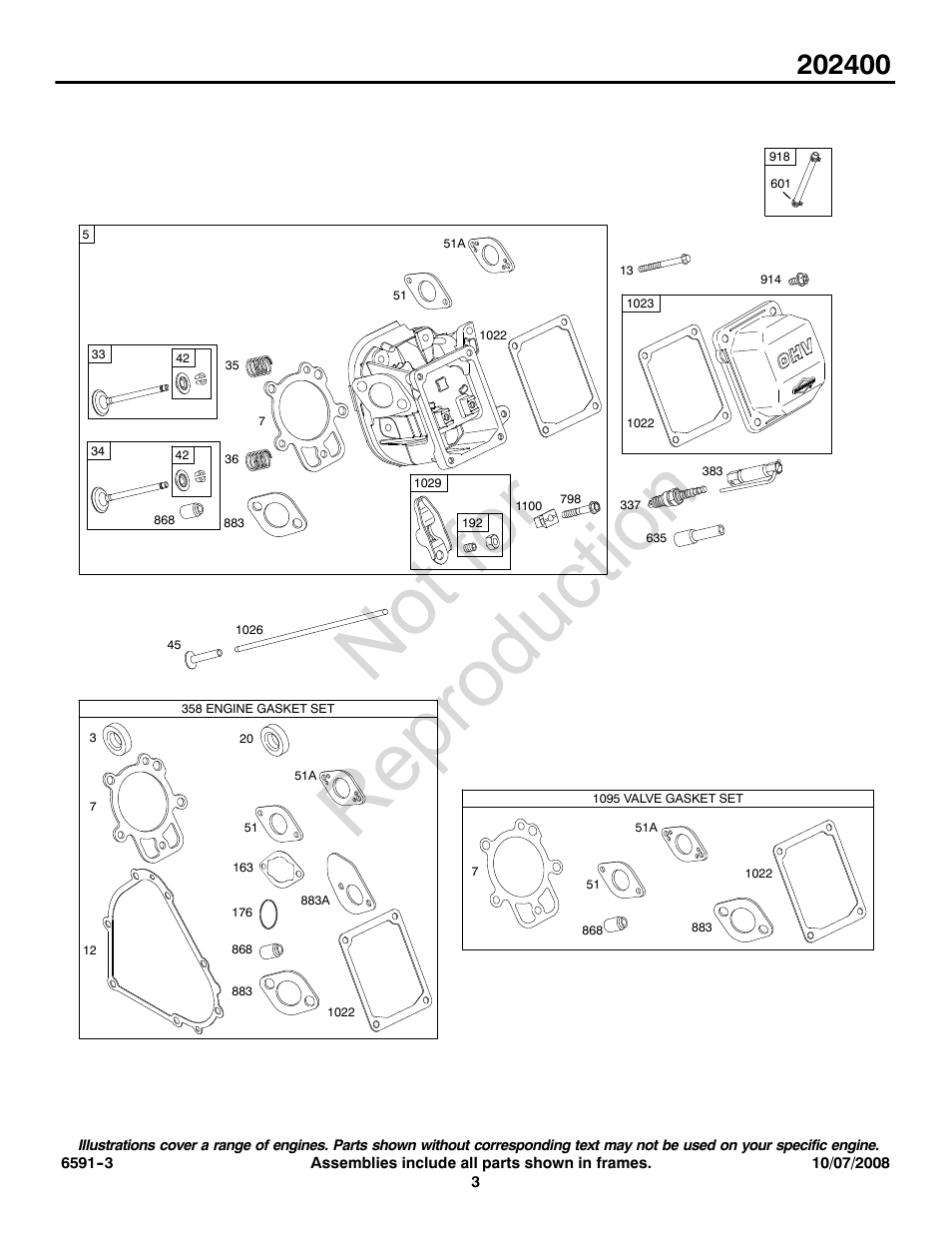 Not for reproduction | Briggs & Stratton 202400 User Manual | Page 3 / 20