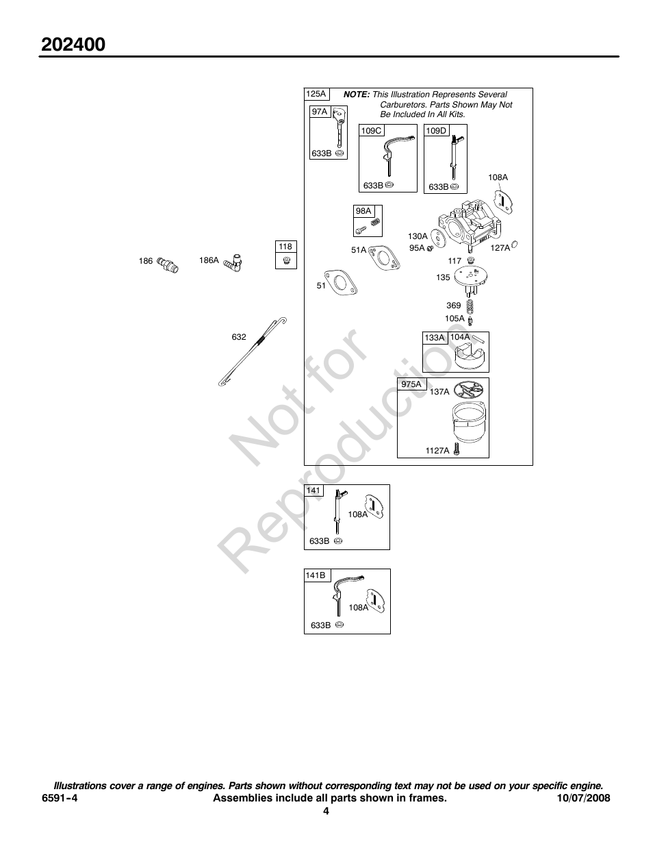 Not for reproduction | Briggs & Stratton 202400 User Manual | Page 4 / 20