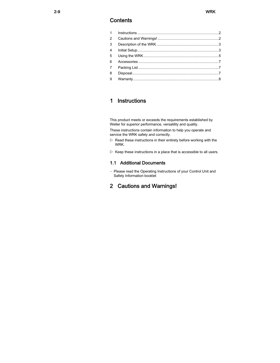 Weller WRK User Manual | Page 2 / 9