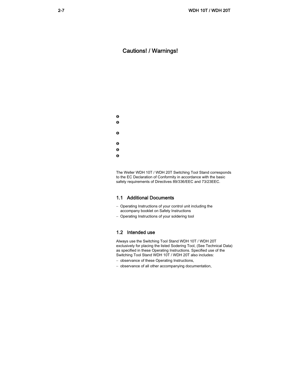 Cautions! / warnings | Weller WDH 20T User Manual | Page 2 / 7