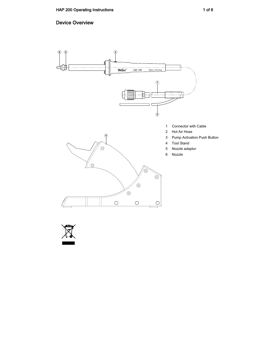 Weller HAP 200 User Manual | 6 pages