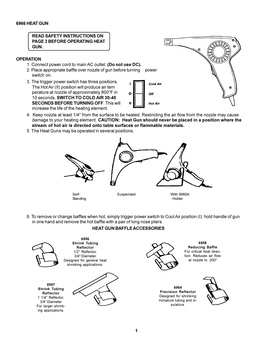 Weller 6966 HEAT GUN User Manual | 5 pages