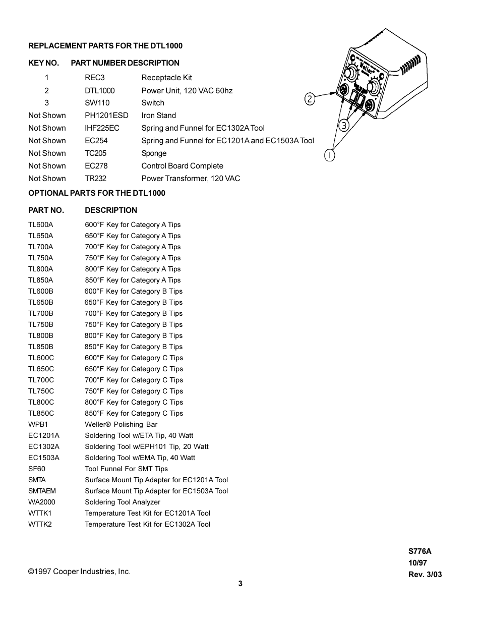 Weller DTL1000 User Manual | Page 3 / 3