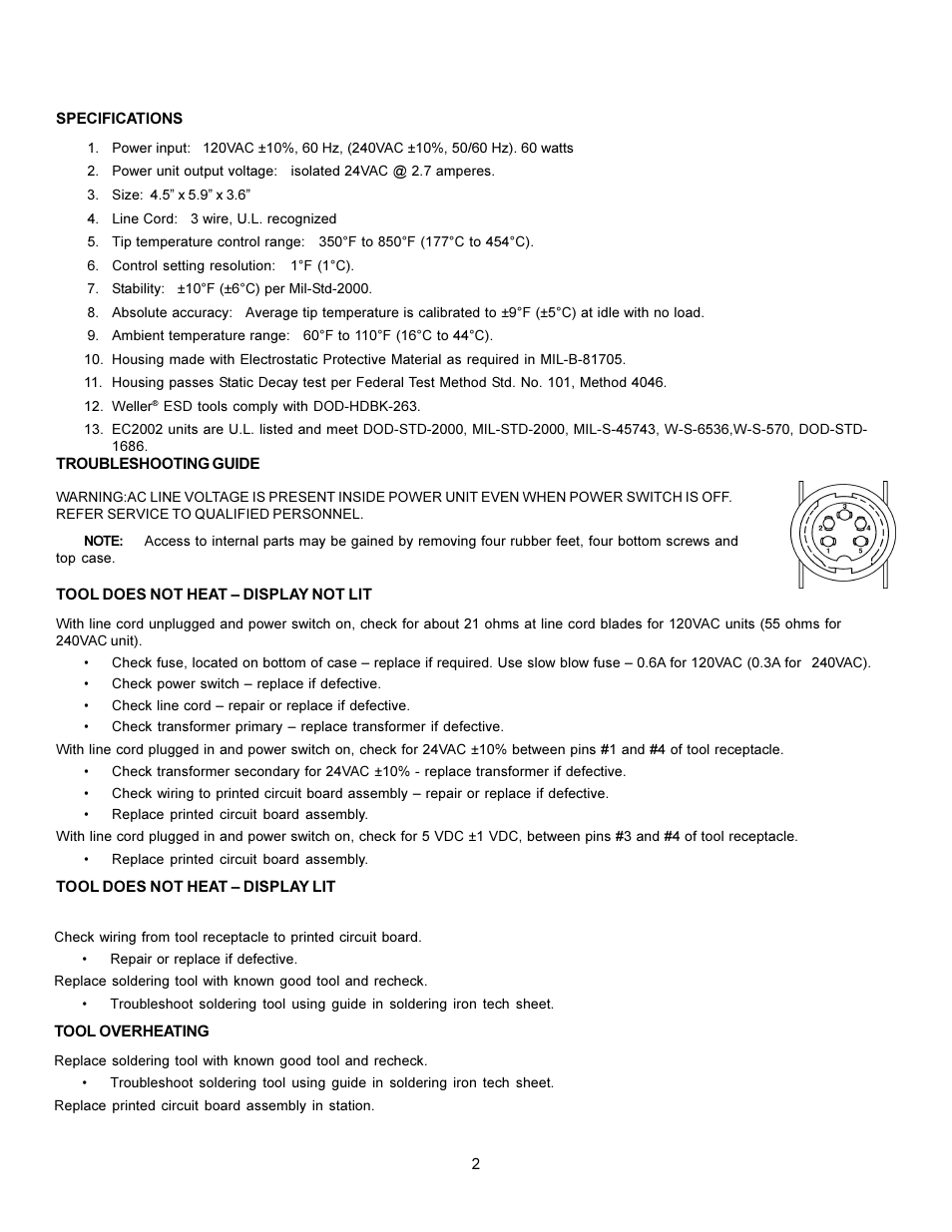 Weller EC2002M User Manual | Page 2 / 4