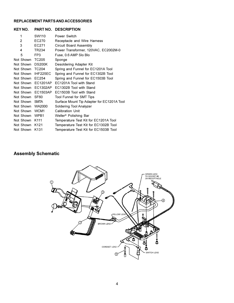 Assembly schematic | Weller EC2002M User Manual | Page 4 / 4