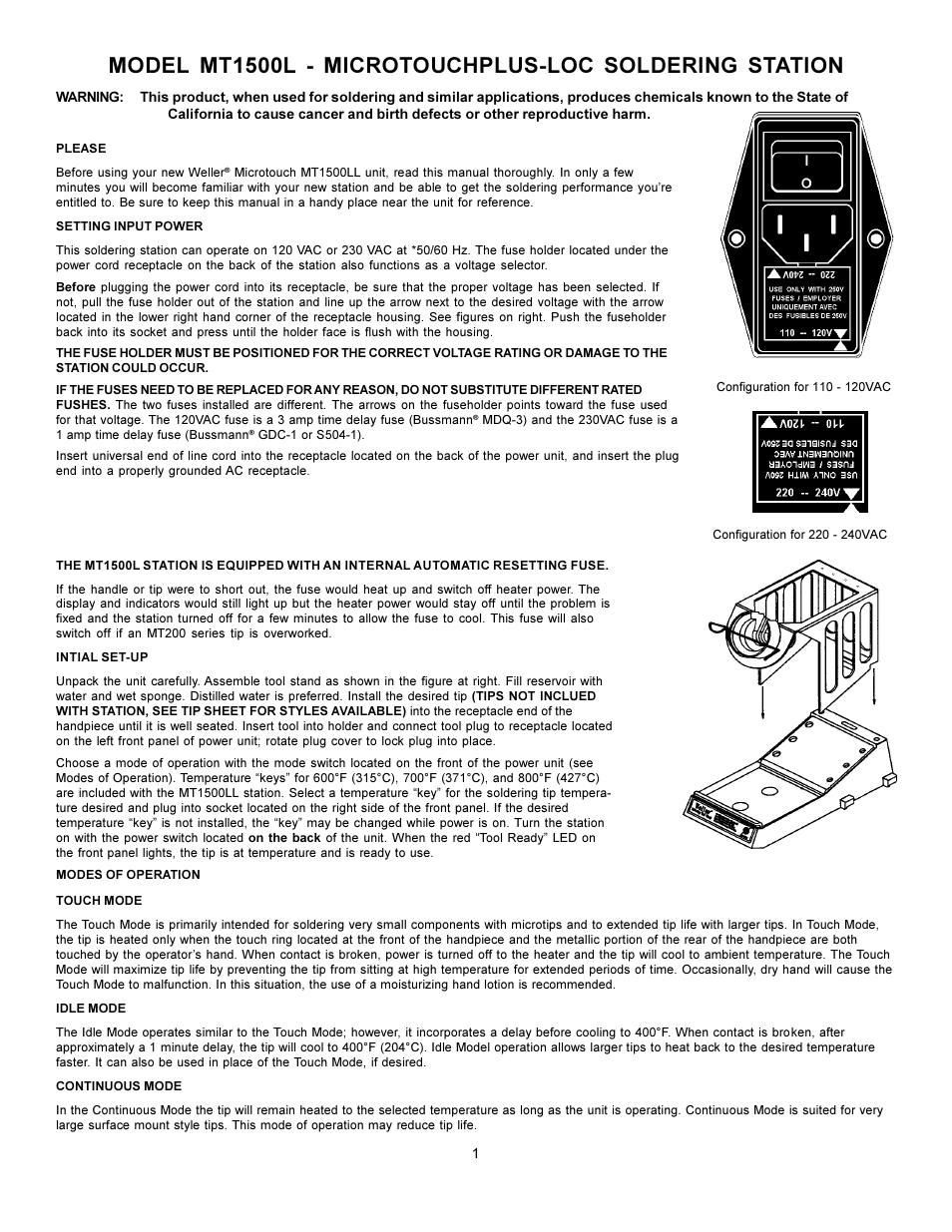 Weller MT1500L User Manual | 4 pages