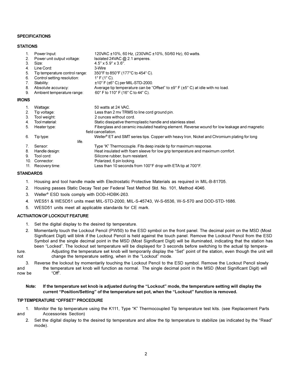 Weller WESD51 User Manual | Page 2 / 7