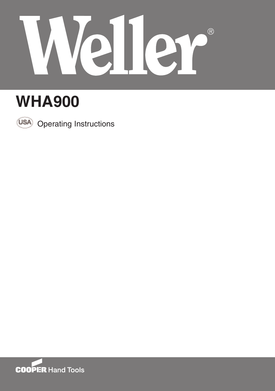 Weller WHA900 User Manual | 11 pages