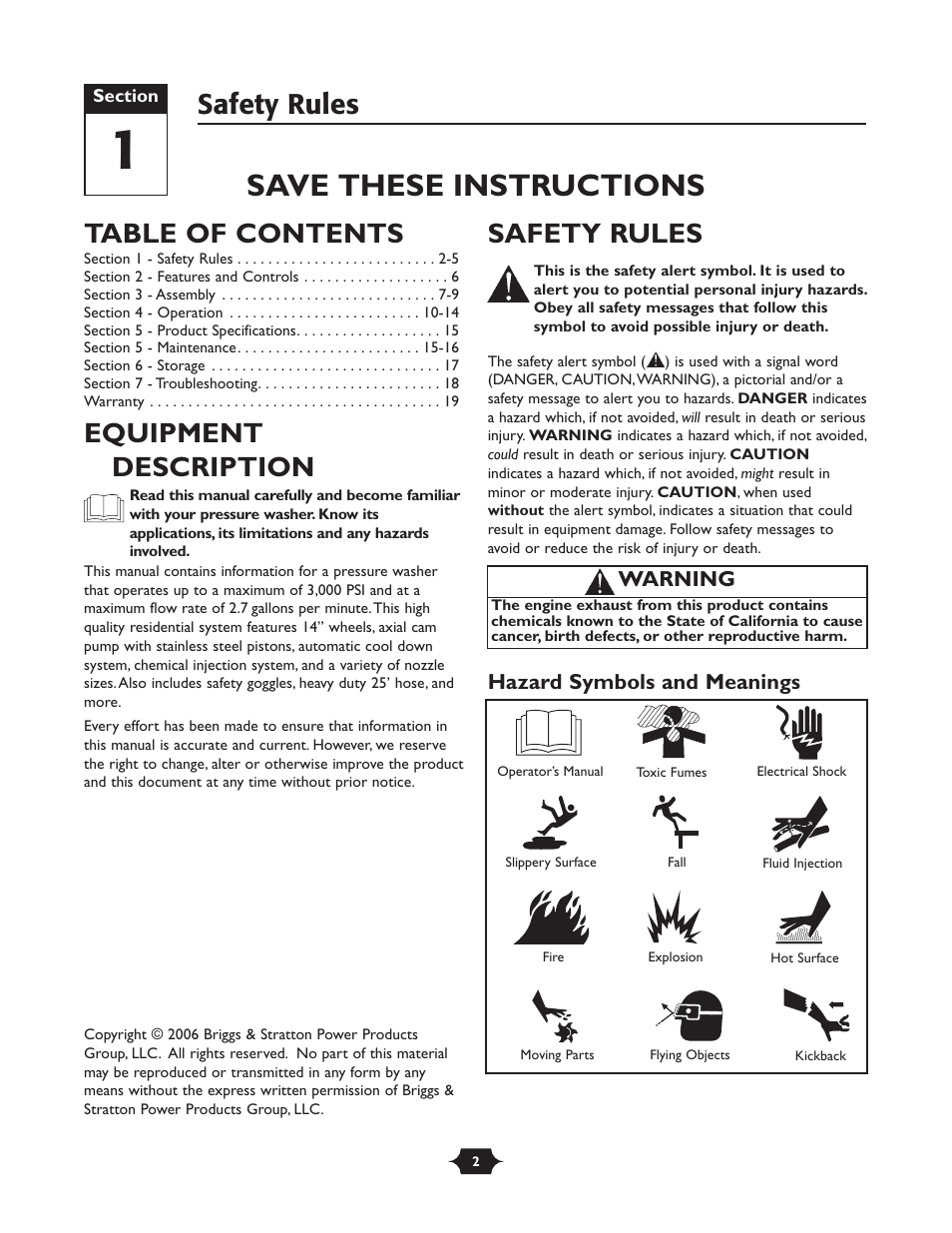 Briggs & Stratton 20270 User Manual | Page 2 / 36