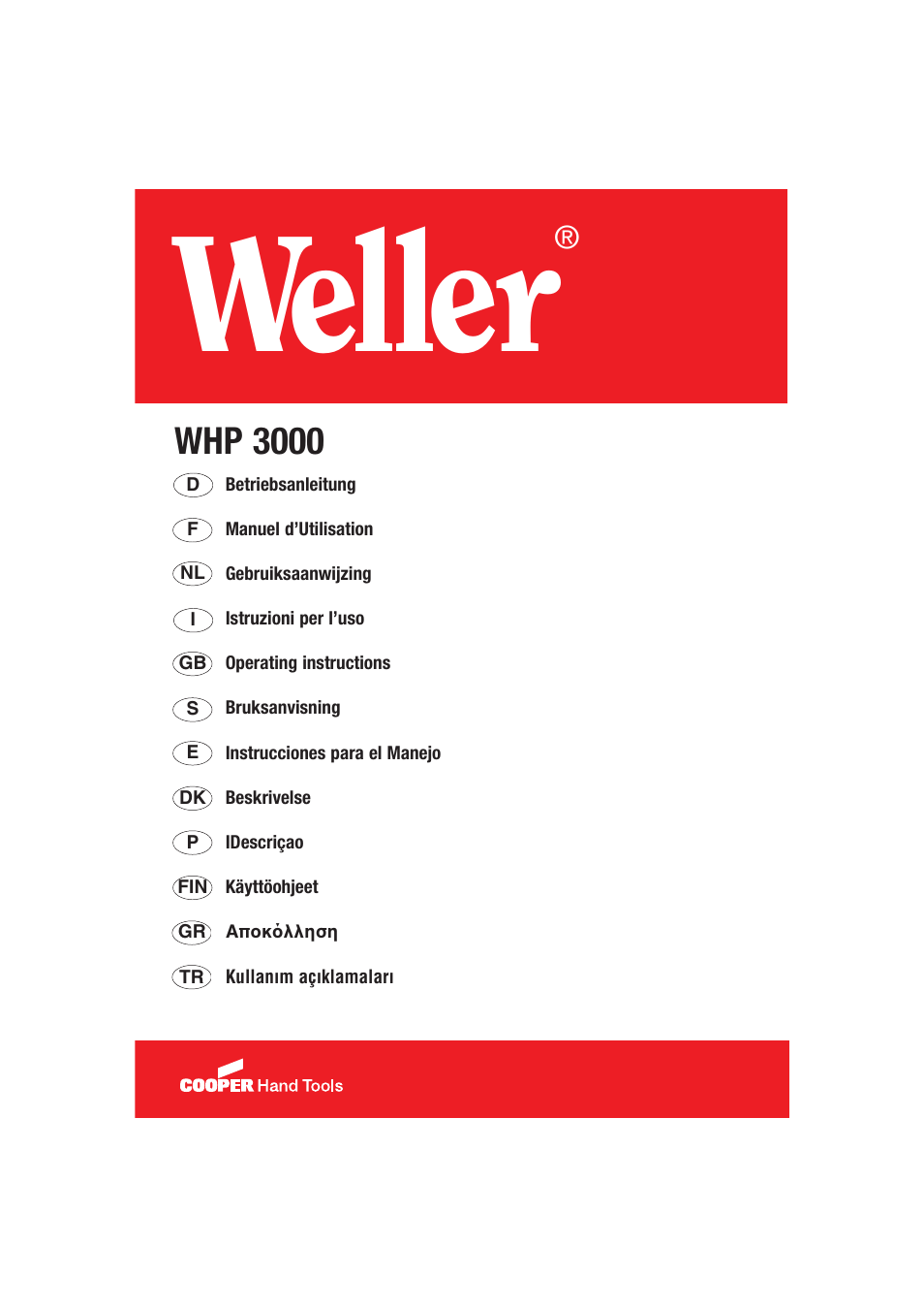 Weller WHP 3000 User Manual | 37 pages