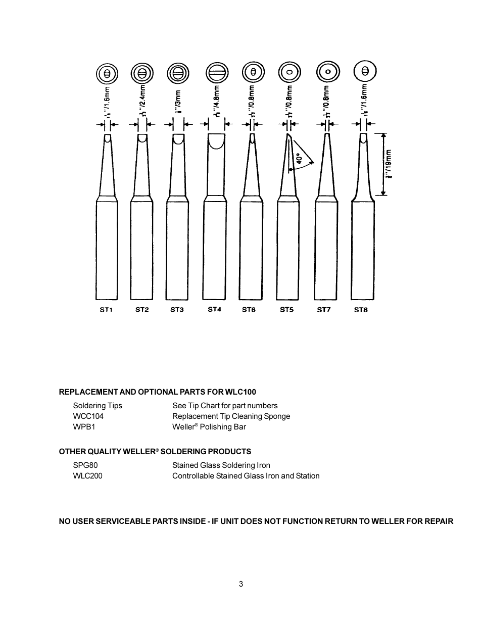 Weller WLC100 User Manual | Page 3 / 3