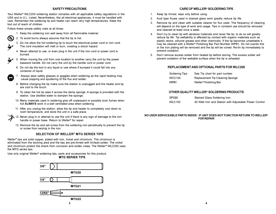 Weller WLC200 User Manual | Page 2 / 2