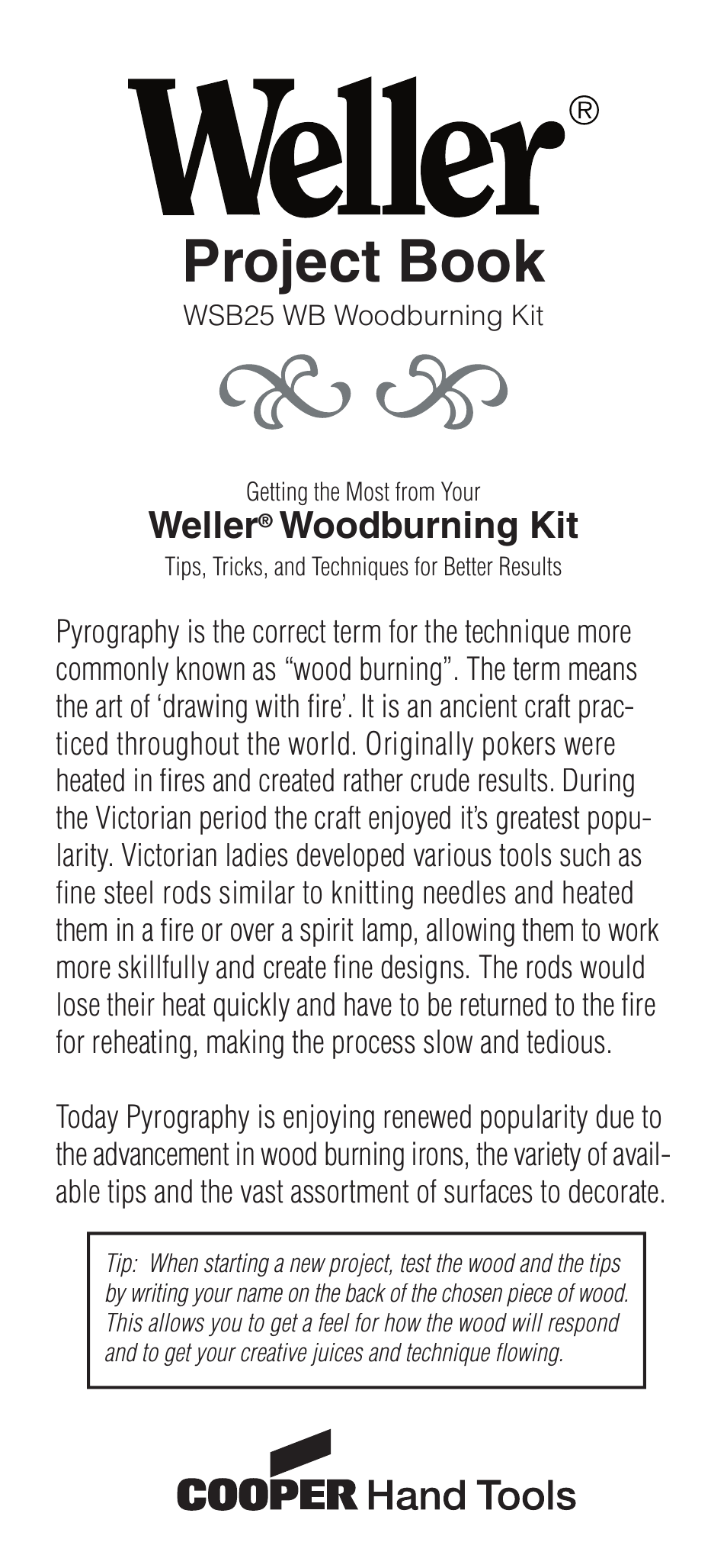 Project book, Weller, Woodburning kit | Weller WSB25 User Manual | Page 3 / 21