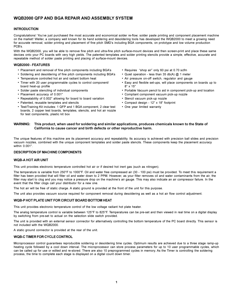 Weller WQB2000 User Manual | 9 pages