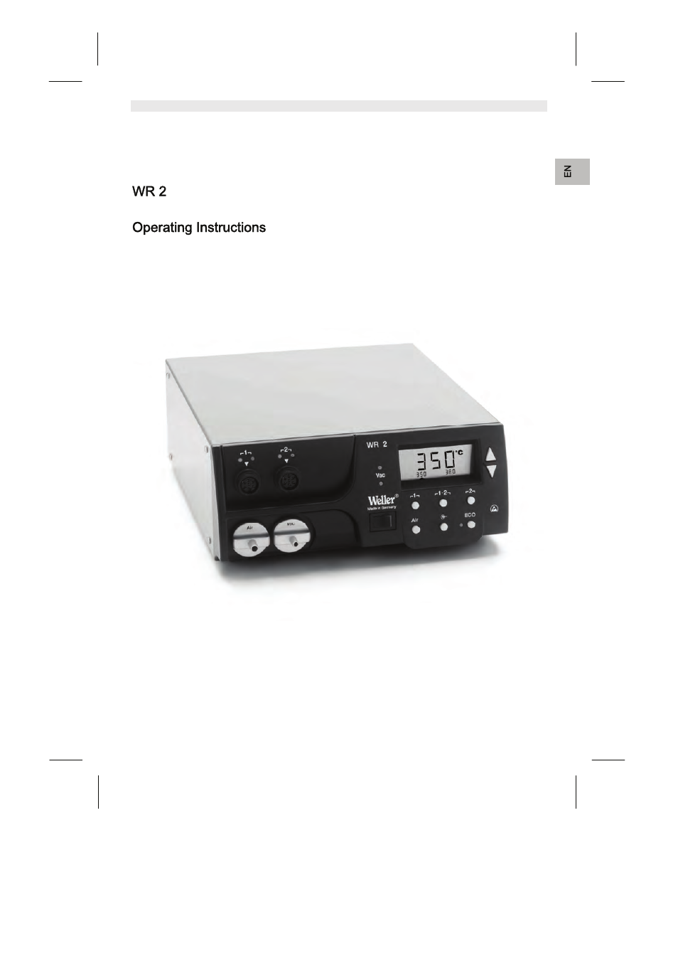 Wr 2 operating instructions | Weller WR2 User Manual | Page 21 / 65