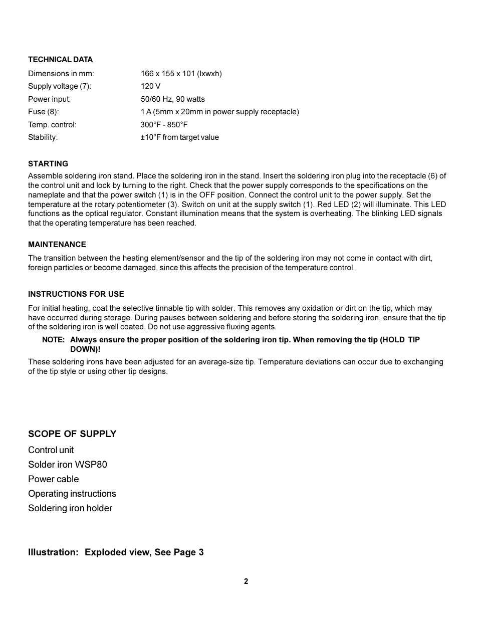 Weller WS80 User Manual | Page 2 / 3