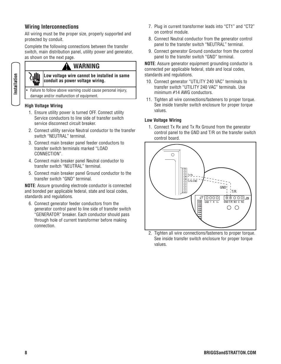 Warning | Briggs & Stratton Portable Generator User Manual | Page 8 / 40