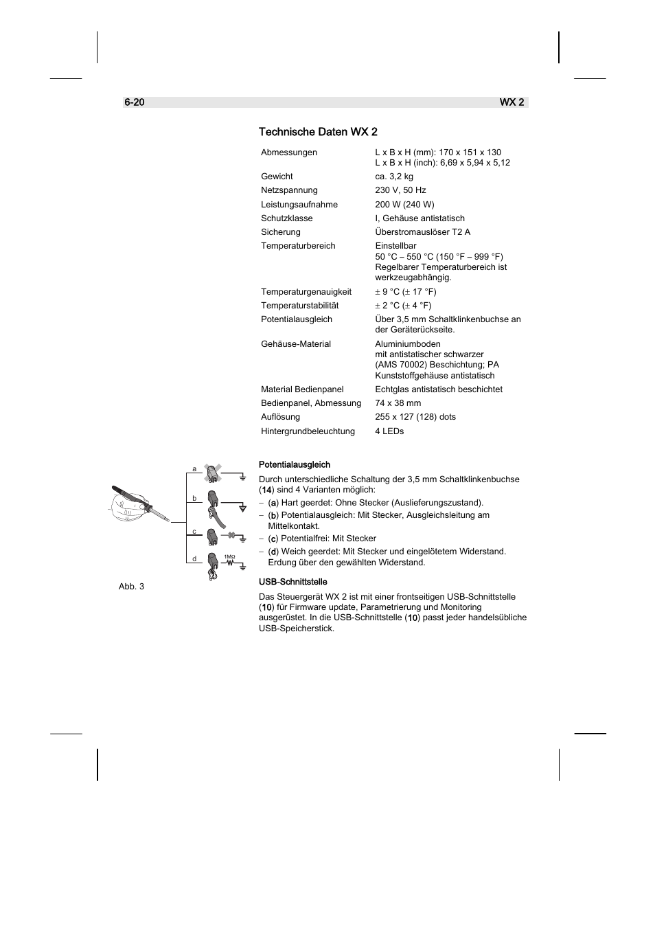 Technische daten wx 2 | Weller WX2 User Manual | Page 10 / 128