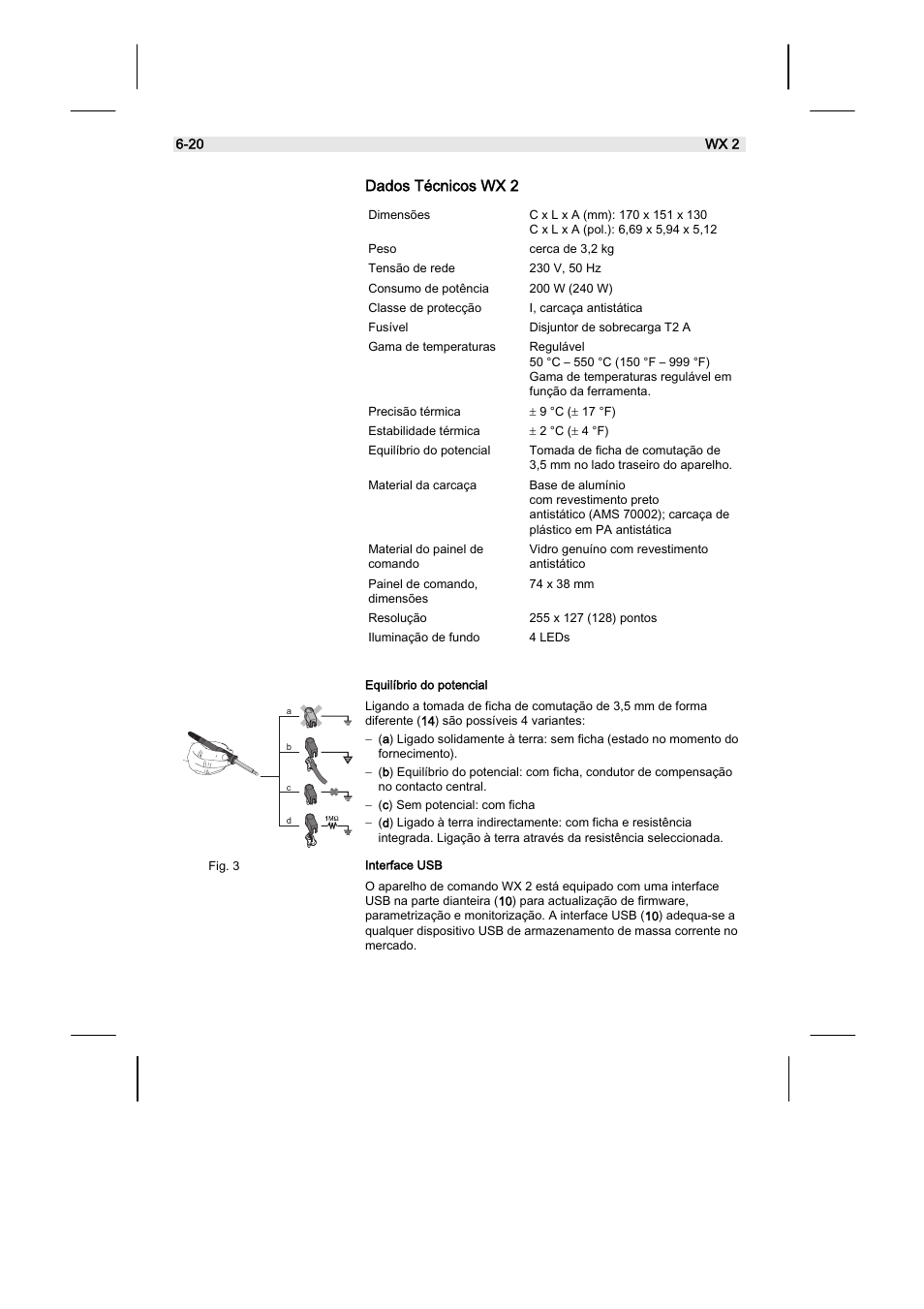 Dados técnicos wx 2 | Weller WX2 User Manual | Page 110 / 128