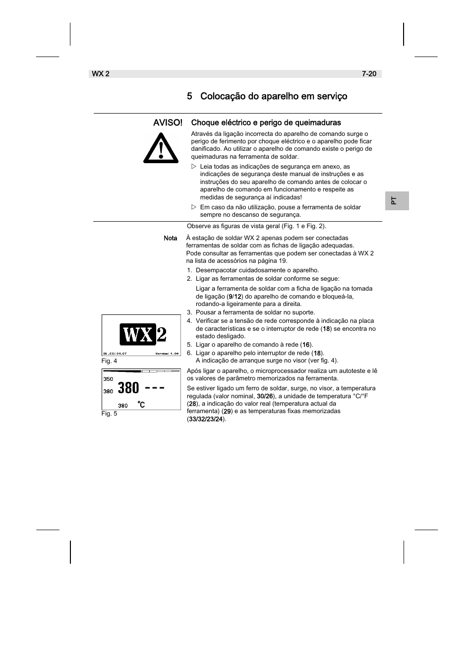 5 colocação do aparelho em serviço | Weller WX2 User Manual | Page 111 / 128