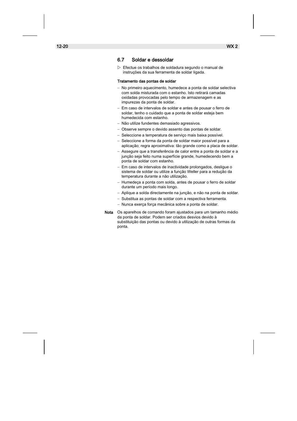 7 soldar e dessoldar | Weller WX2 User Manual | Page 116 / 128