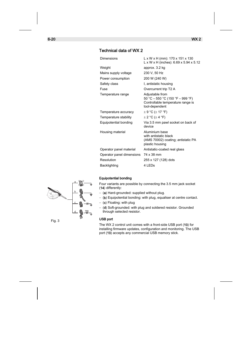 Technical data of wx 2 | Weller WX2 User Manual | Page 30 / 128