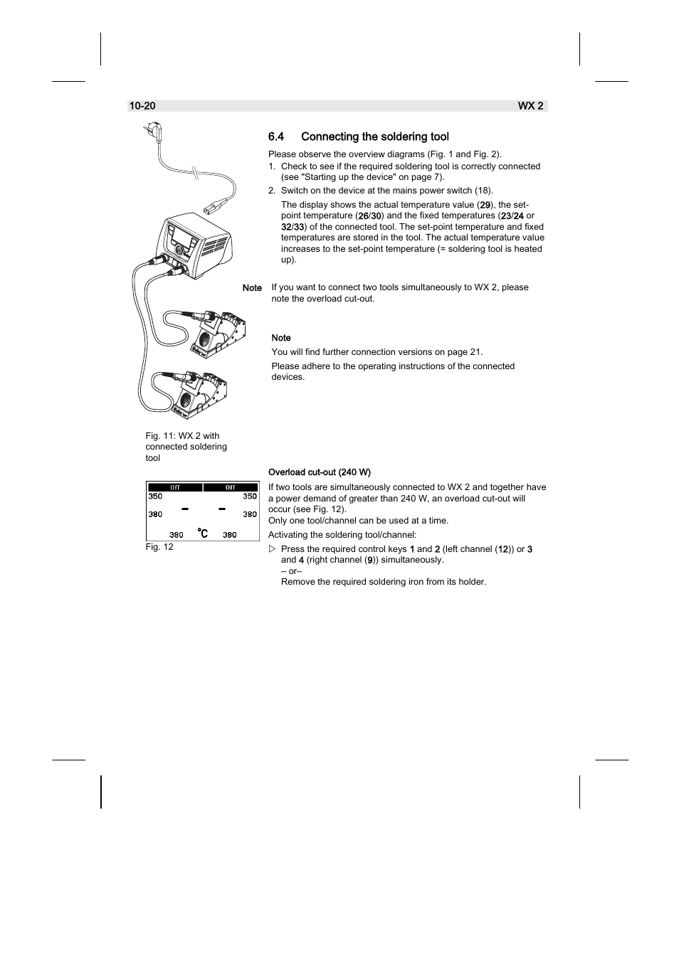 4 connecting the soldering tool | Weller WX2 User Manual | Page 34 / 128