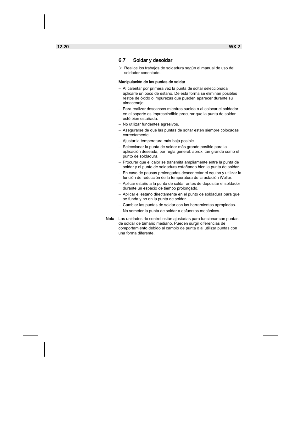 7 soldar y desoldar | Weller WX2 User Manual | Page 56 / 128