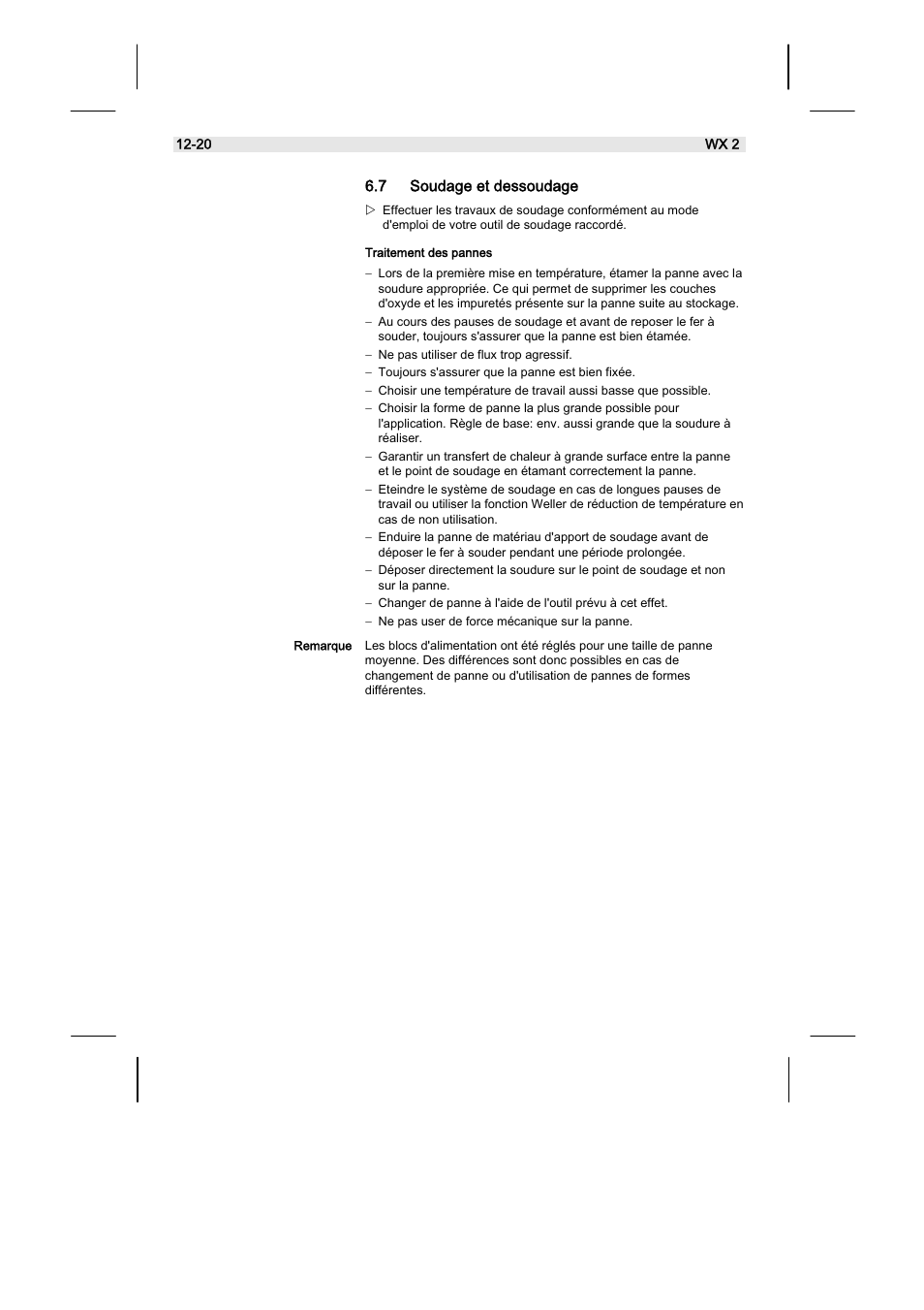 7 soudage et dessoudage | Weller WX2 User Manual | Page 76 / 128
