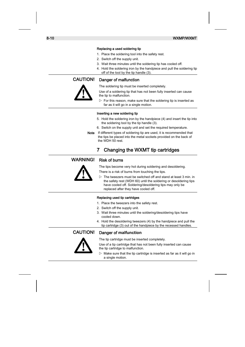 Weller WXMT User Manual | Page 22 / 72