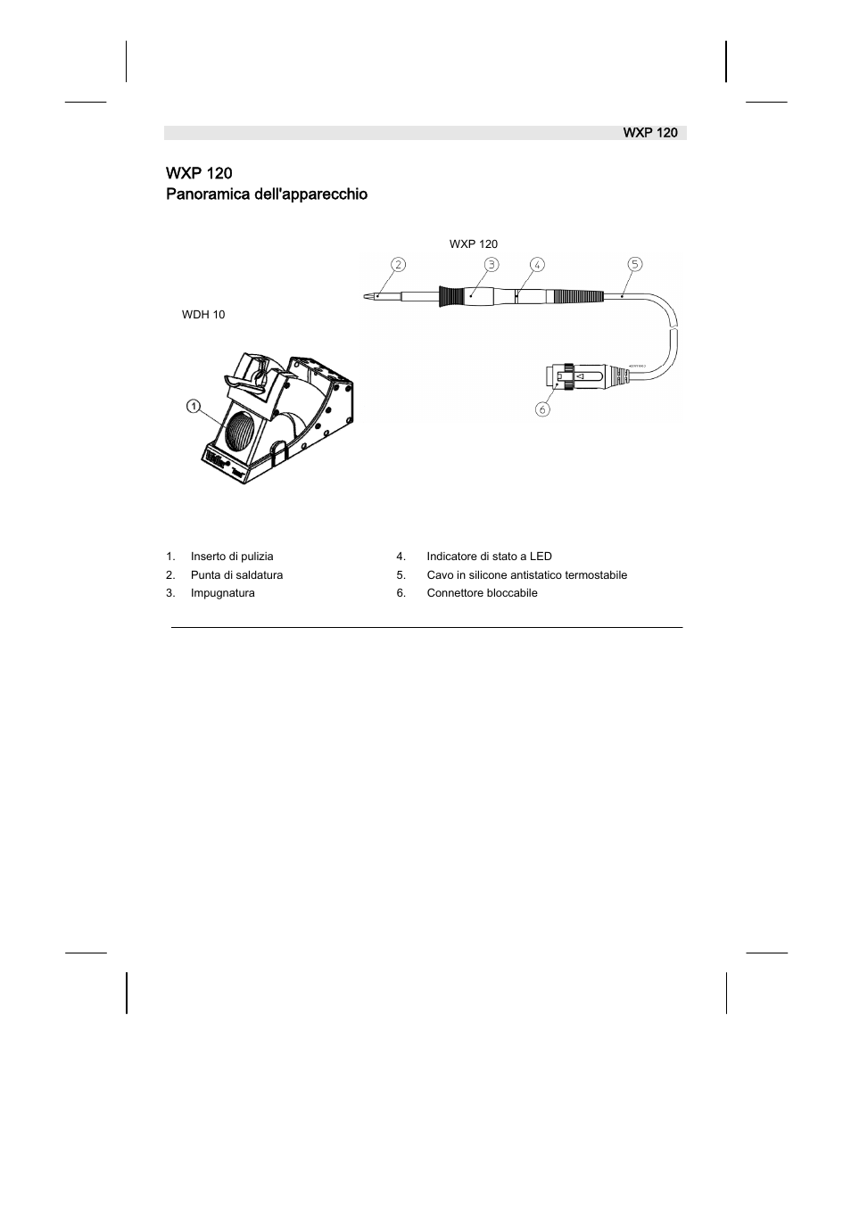 Wxp 120 panoramica dell'apparecchio | Weller WX120 User Manual | Page 37 / 56