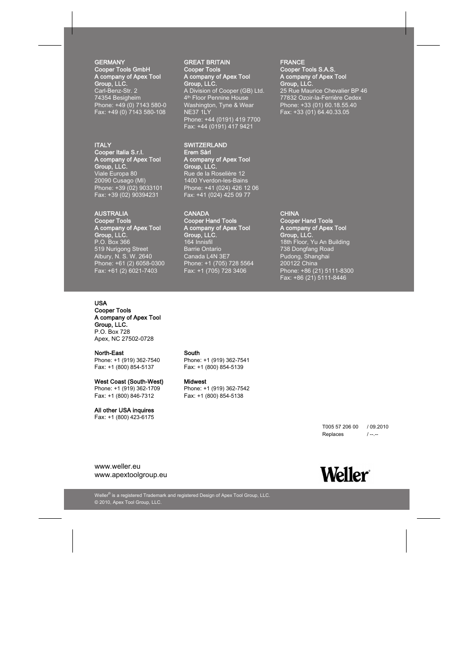 Weller WX120 User Manual | Page 56 / 56