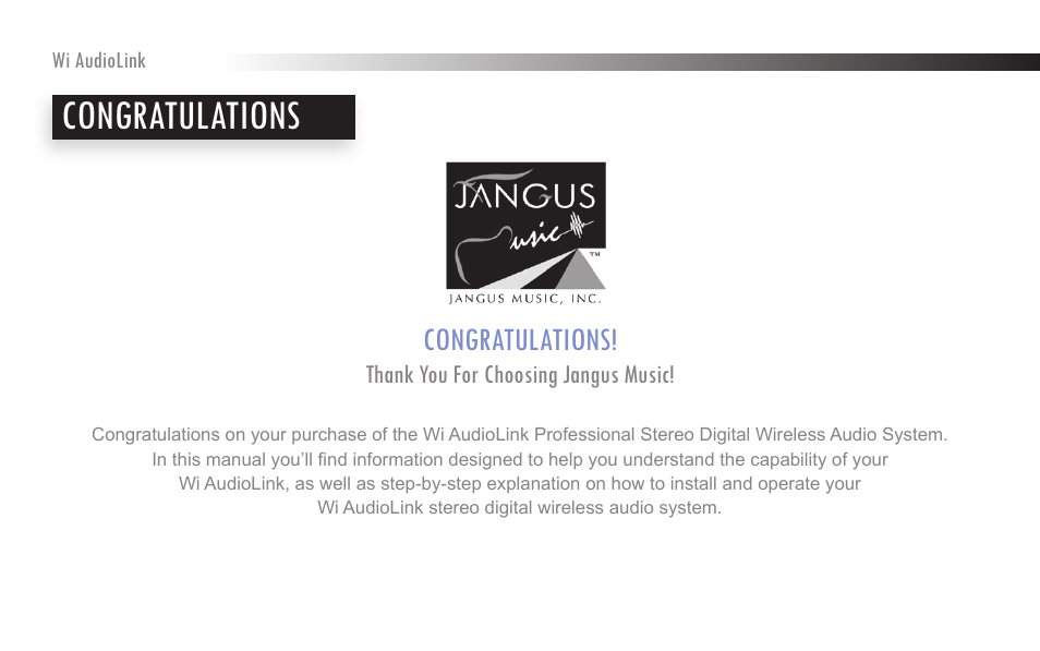 Wi Digital Systems Wi-AudioLink User Guide User Manual | Page 2 / 42