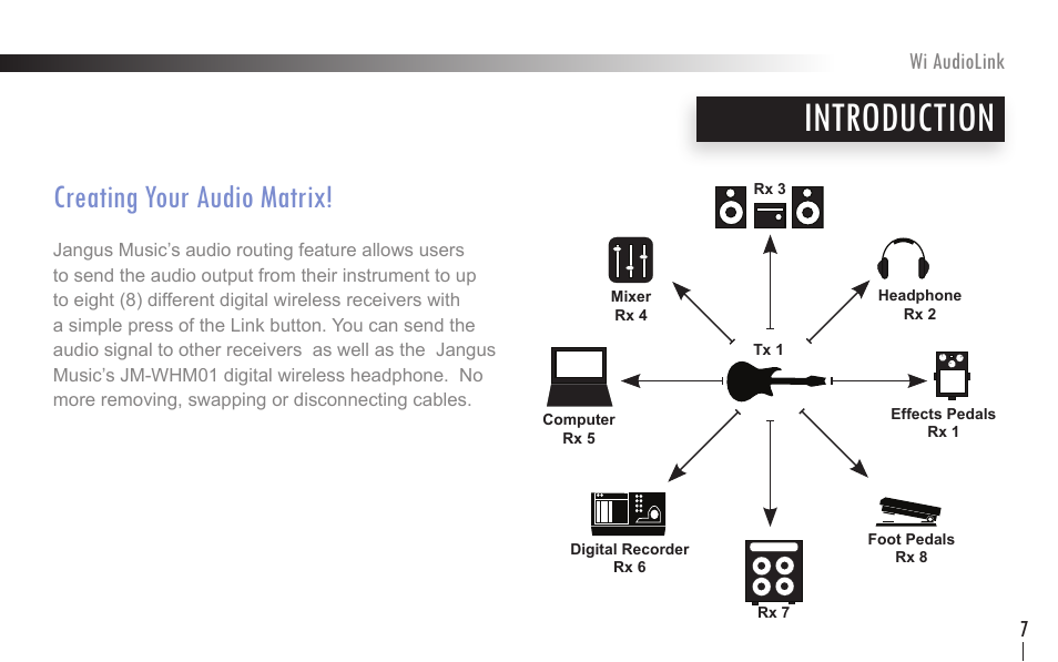 Introduction, Creating your audio matrix | Wi Digital Systems Wi-AudioLink User Guide User Manual | Page 7 / 42