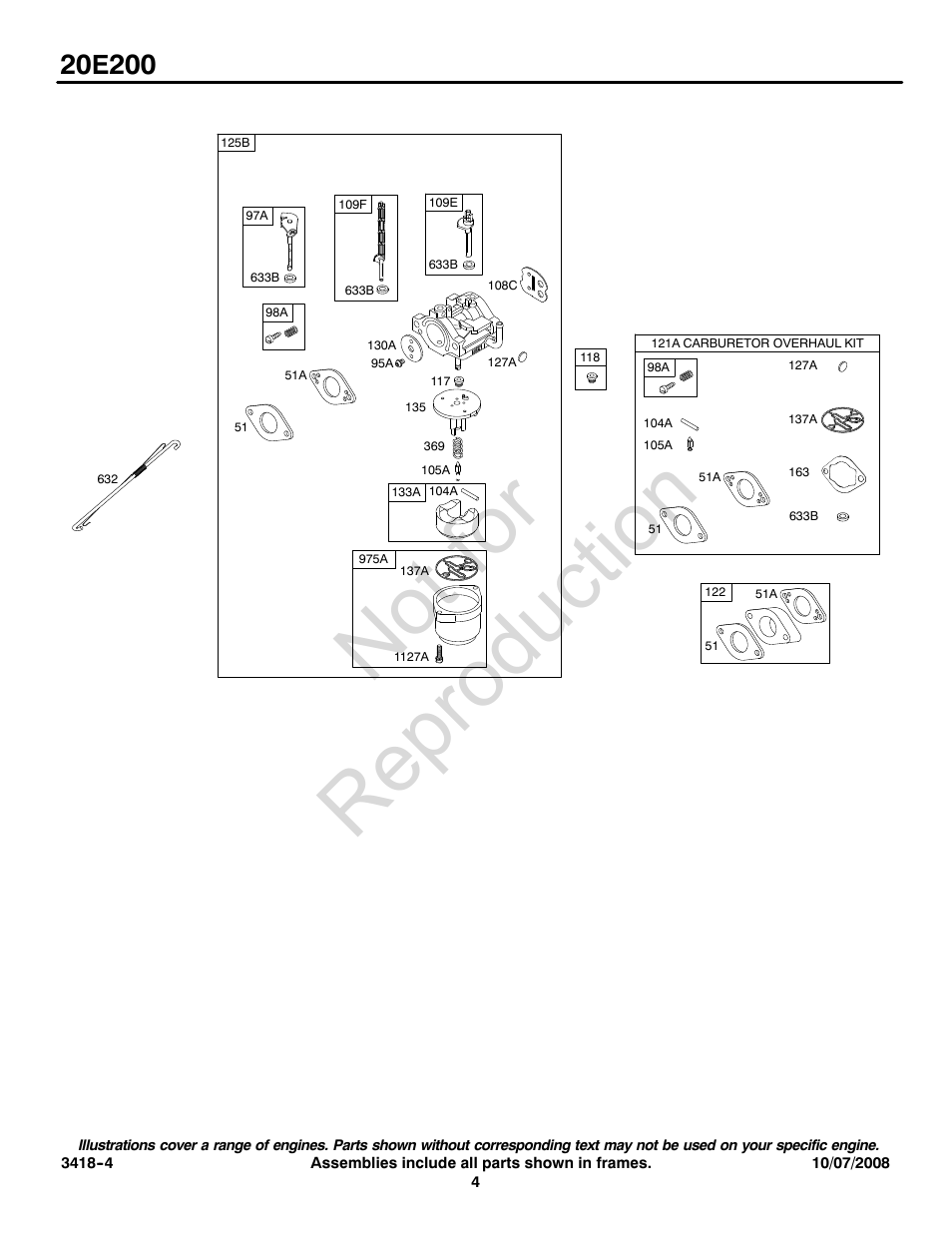 Not for reproduction | Briggs & Stratton 20E200 User Manual | Page 4 / 12