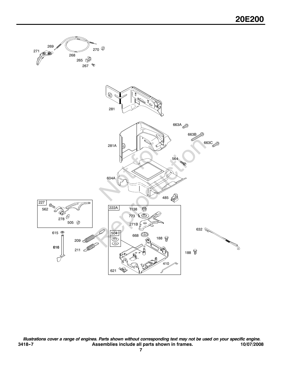 Not for reproduction | Briggs & Stratton 20E200 User Manual | Page 7 / 12