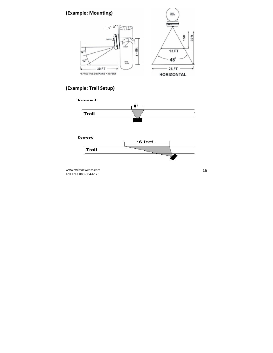 Example: mounting) (example: trail setup) | Wildview STC-TGLBC2 EZ-Cam (Bubba Cam) User Manual | Page 16 / 29