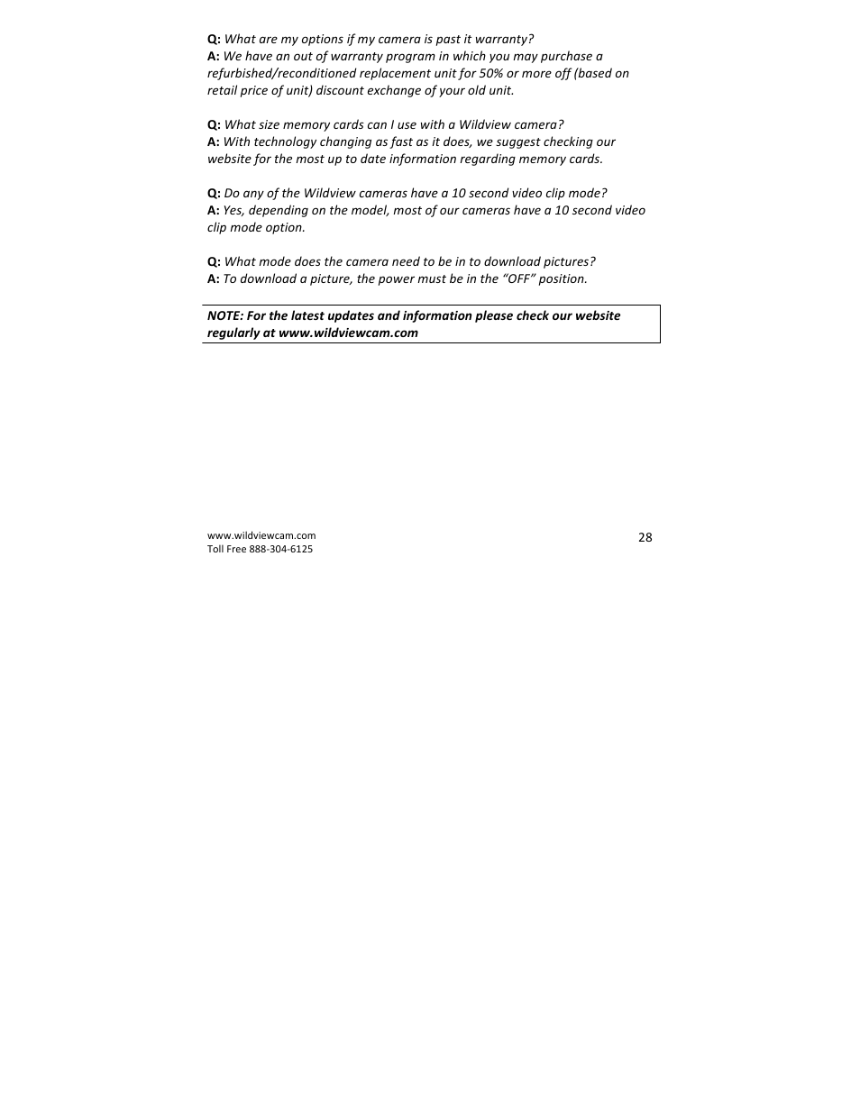 Wildview STC-TGLBC2 EZ-Cam (Bubba Cam) User Manual | Page 28 / 29