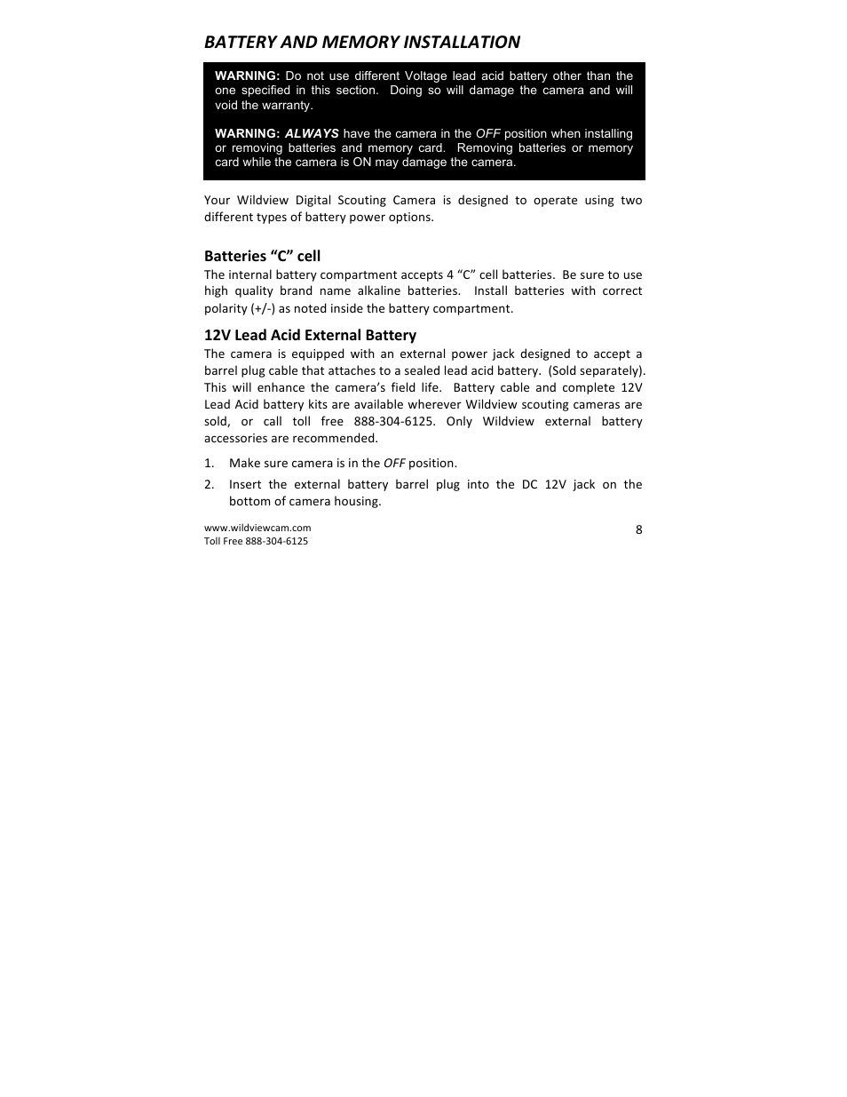 Wildview STC-TGLBC2 EZ-Cam (Bubba Cam) User Manual | Page 8 / 29