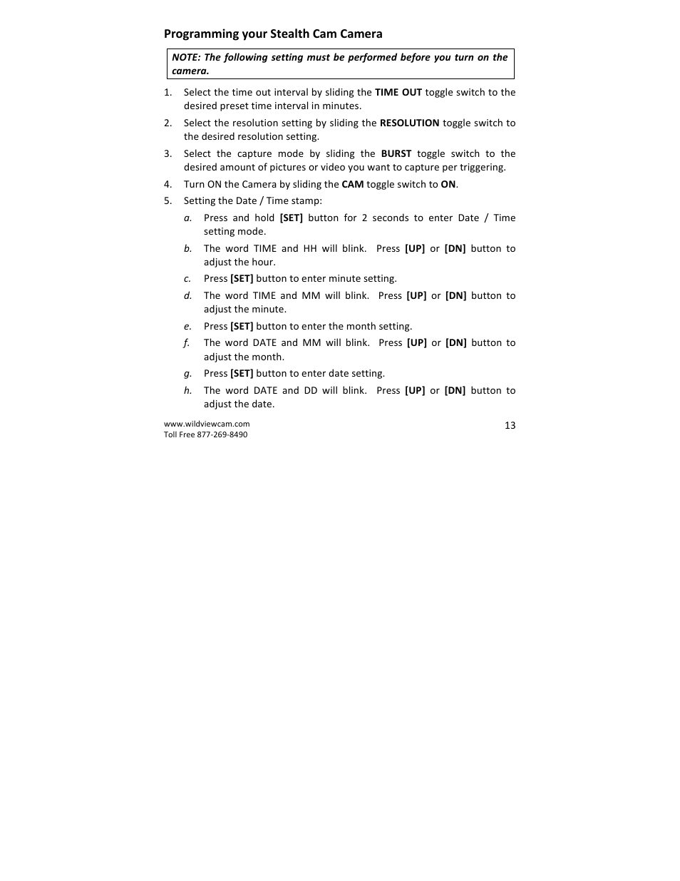 Wildview STC-WV40NG User Manual | Page 13 / 29