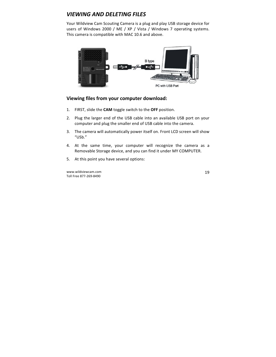 Viewing and deleting files | Wildview STC-WV40NG User Manual | Page 19 / 29