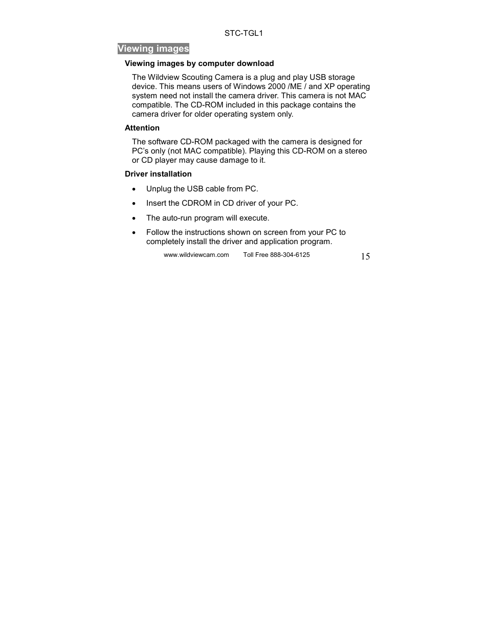 Wildview STC-TGL1 User Manual | Page 15 / 24
