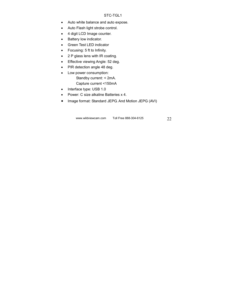 Wildview STC-TGL1 User Manual | Page 22 / 24