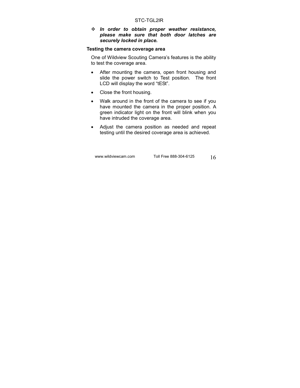 Wildview STC-TGL-2IR User Manual | Page 16 / 31