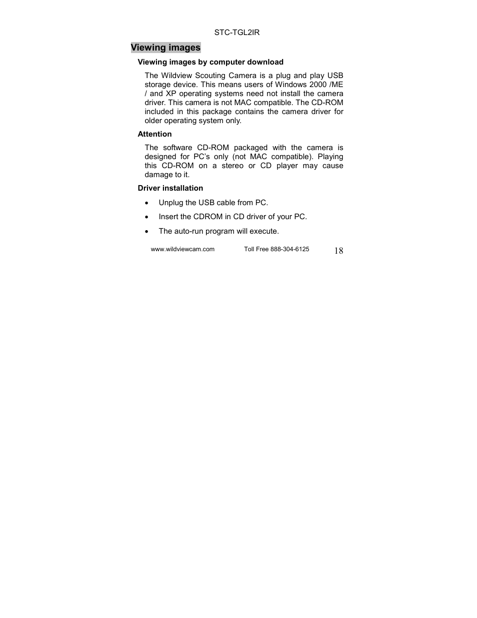 Wildview STC-TGL-2IR User Manual | Page 18 / 31