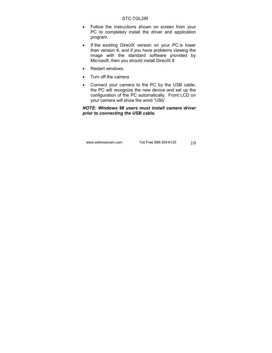 Wildview STC-TGL-2IR User Manual | Page 19 / 31