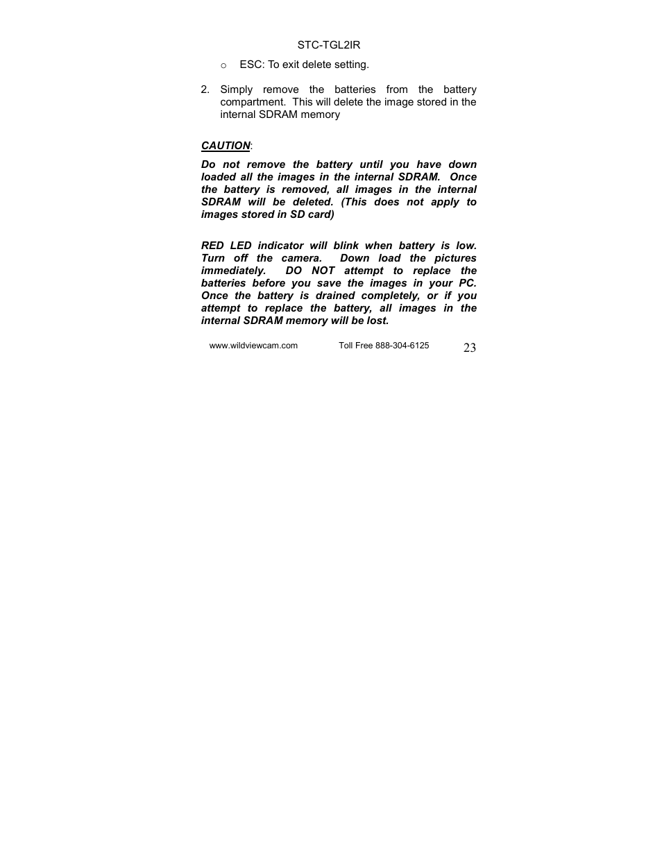 Wildview STC-TGL-2IR User Manual | Page 23 / 31