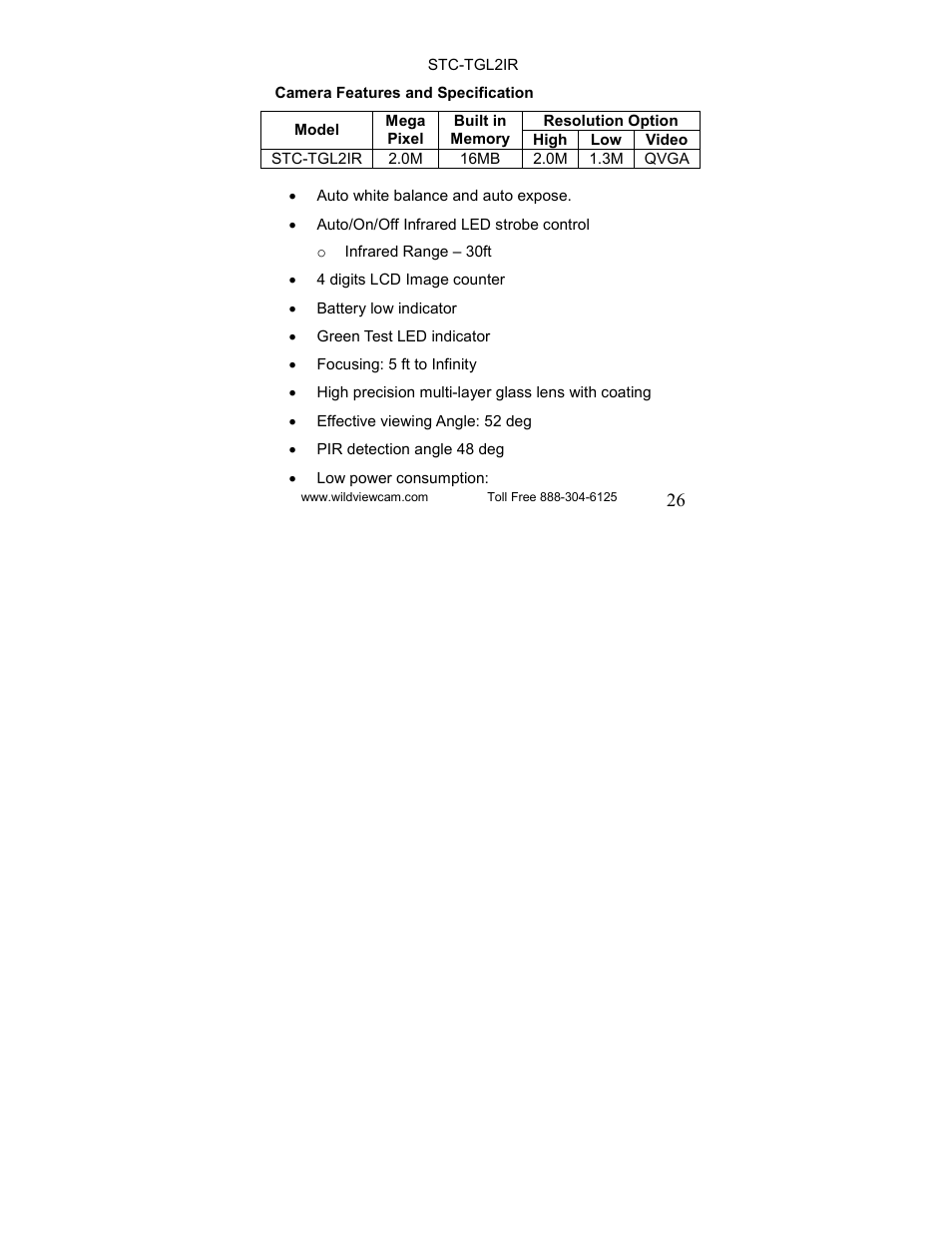 Wildview STC-TGL-2IR User Manual | Page 26 / 31