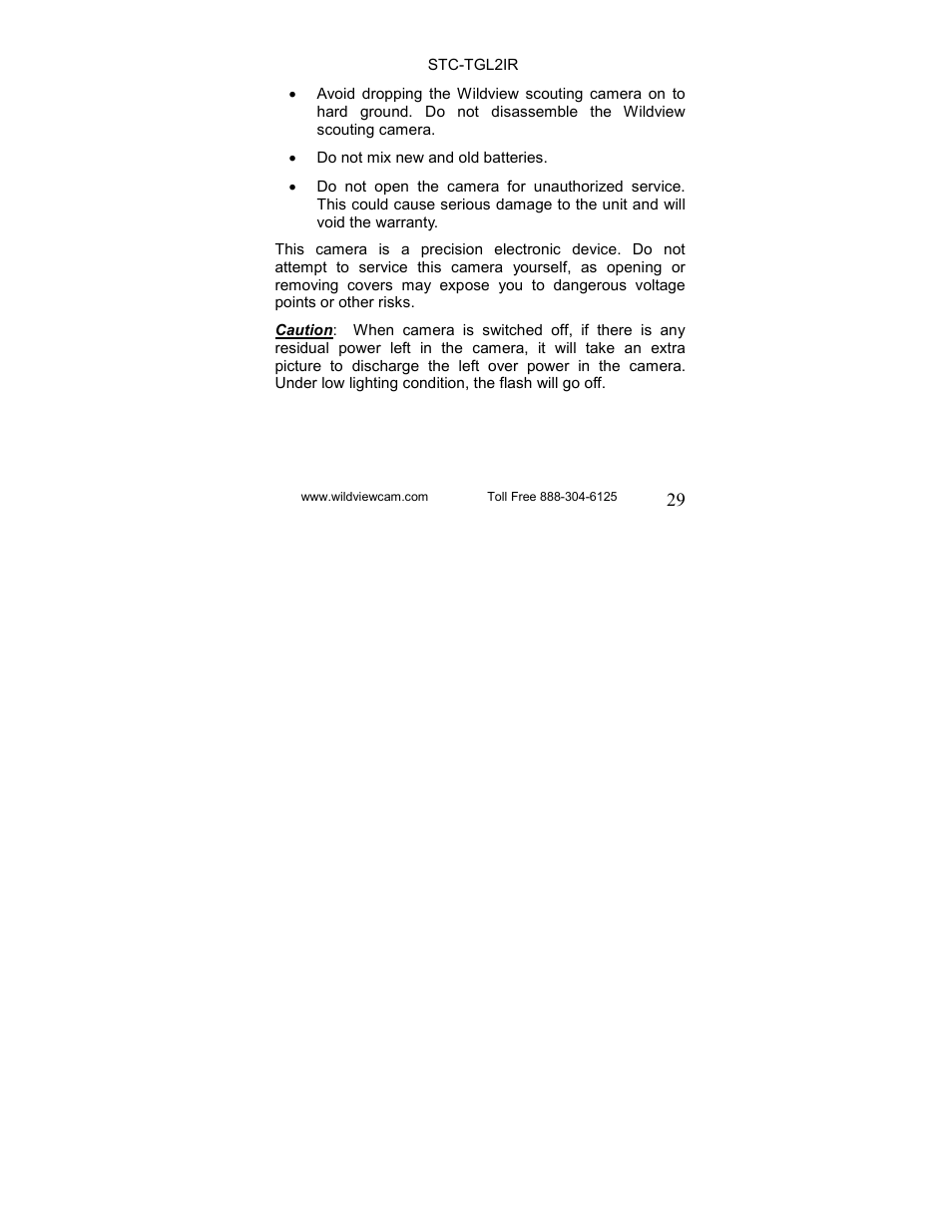 Wildview STC-TGL-2IR User Manual | Page 29 / 31
