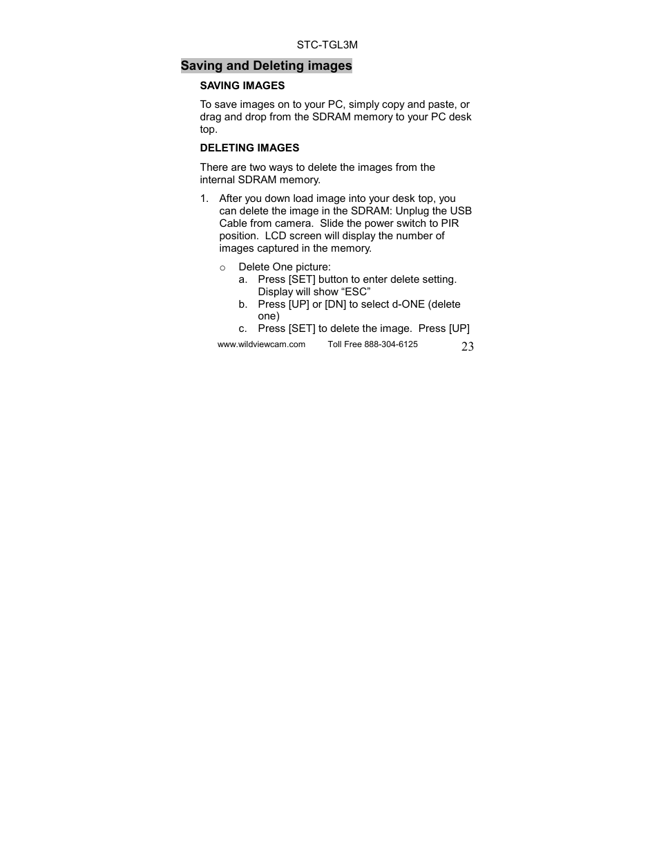 Wildview STC-TGL-3 User Manual | Page 23 / 31